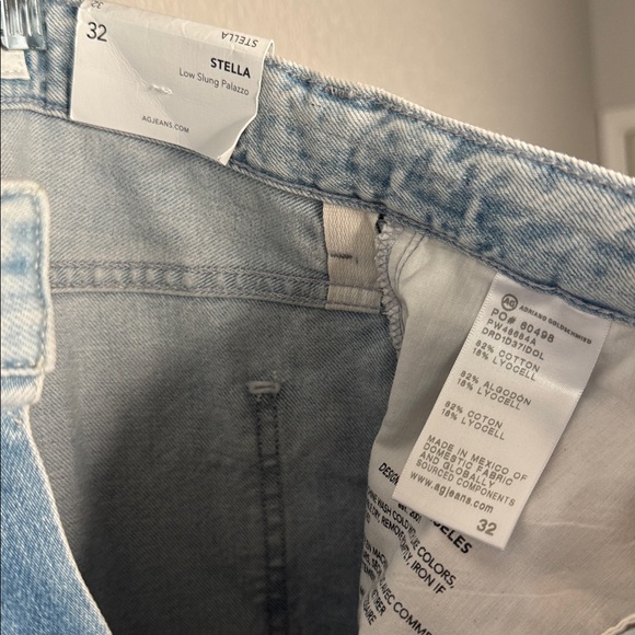 NWT AG Stella Low Slung Palazzo Jeans Light Wash Wide Leg 32 - Picture 5 of 8